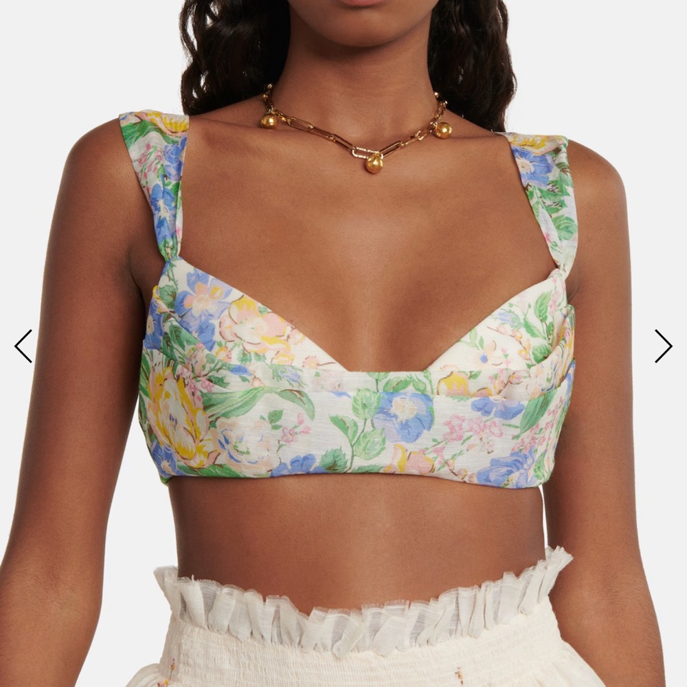 NWOT ZIMMERMANN
Floral linen and silk bustier top sz AU 0